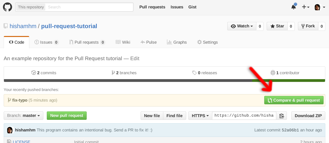 How to make a pull request on GitHub - a quick tutorial « hisham.hm